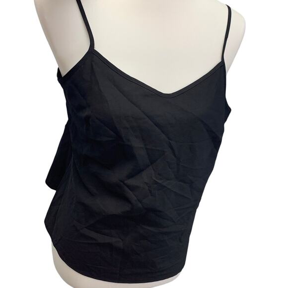 Worthington Womens Large 2-Piece Sheer Ruffled Cami w Overlay Blouse Top - Picture 2 of 5